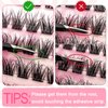Self Adhesive Lash Clusters Kit Flu-ffy 8-16mm No Glue Lashes Press On Lashes, 60 Pcs Glueless DIY Eyelash Extensions Kit Pre Bonded Lash Clusters with Eyelash Curler and Lash Tweezers(No Glue J02)
