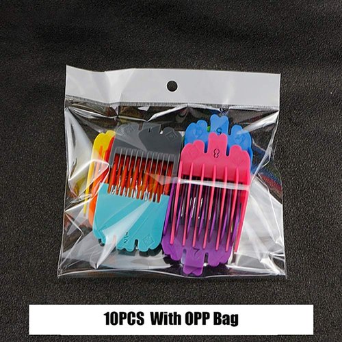 10PCS Guide Combs for Most Hair Clippers,Universal Hair Clipper Limit Comb Guide Attachment Replacement With Clip,Hair Clipper Guide Comb,A