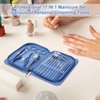 Professional Manicure Set,17-Piece Nail Care Kit with Stainless Steel Ingrown Nail Toenail Cuticle Cutter Clipper Pedicure Kit,Grooming Kits with Portable Travel Case (Blue)