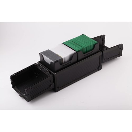 Black Double Metal Deck Box Dice Box for Deck Protector storage Trading Cards TCG Ultra Pro Sleeve MTG Magic FaB YGO Yugioh EDH Commander PTCG TCG