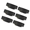 6 Pcs Stickable Wigs Clips U-Shape Snap Clips 28mm 6-Teeth Hair Extensions Clips with Rubber for Hair Extensions (Black)