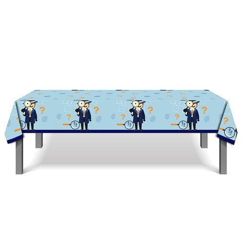 THEMEPT 3 Set Detective Spy Secret Agent Theme Tablecloth Cover for Kids Birthday Wedding Baby Shower Party Supplies and Decoration, 71 × 43 inch