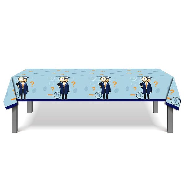 THEMEPT 3 Set Detective Spy Secret Agent Theme Tablecloth Cover for Kids Birthday Wedding Baby Shower Party Supplies and Decoration, 71 × 43 inch