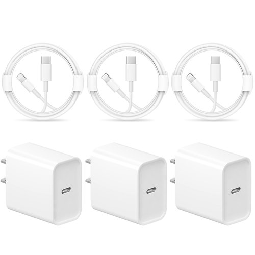 iPhone Chargers Fast Charging [3Pack] cargador 20W Super Fast Charger USB C Wall Charger with 6FT Fast Charging Cable for iPhone 14 13 12 11 Plus,Pro Max,Pro/Mini/XR/iPad