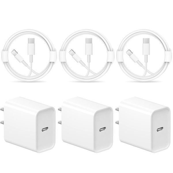 iPhone Chargers Fast Charging [3Pack] cargador 20W Super Fast Charger USB C Wall Charger with 6FT Fast Charging Cable for iPhone 14 13 12 11 Plus,Pro Max,Pro/Mini/XR/iPad
