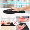 Soqool Mouse Pad, 2 Pack Ergonomic Mouse Pads with Comfortable Gel Wrist Rest Support and Lycra Cloth, Non-Slip PU Base for Easy Typing Pain Relief, Durable and Easy to Clean, Black