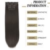 FENTISAR Clip in Hair Extensions 4PCS Clip in Long Straight Dark Brown Hair Extensions 20Inch Synthetic Fiber Double Weft Thick Hairpiecesn For Women Daily Wear