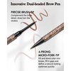 Microblading Eyebrow Pen,Brown 2-in-1Dual-Ended Eyebrow Pencil with 4Prong Micro-Fork-Tip Applicator&Ultra Fine Retractable Waterproof Brow Pencil,Liquid Long-lasting Eyebrow Filler Makeup for Women-2