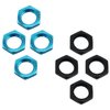 Ruiwaer 8PCS 17mm Thread Aluminum RC Wheel Nuts Aluminum Alloy Wheel Hex Hub Nuts, 4PCS Blue 4PCS Black