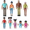 Beverly Hills Doll Collection Sweet Li'l Family Hispanic Dollhouse People Set of 9 Action Figure Set - Grandpa, Grandma, Mom, Dad, Sister, Brother, Toddler, Twin Boy & Girl