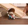 Bob Ross Gifts - Personalized - Christmas Plush Stuffed Character with Paintbrush - Your Name on Santa Hat (Personalized Christmas)