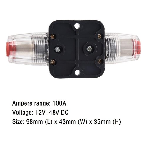 ANJOSHI 100A Auto Car Protection Stereo Switch Fuse Holders Inline Circuit Breaker Reset Fuse Inverter for Car Audio System Protection 12V-48V DC