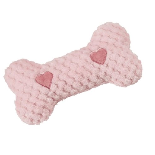 MPP Warming Hug Dog Soft Plush Bone Toy Soothing Lavender Scented with Heat Pouch (12 inch - Pink)