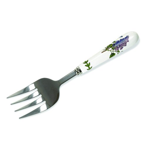 Portmeirion Botanic Garden 9" Serving Fork | Garden Lilac Motif | Fine Porcelain and Stainless Steel | Chip Resistant Glaze | Ideal for Meat, Vegetables, Fruit