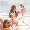50Pcs Mini Clothes Hangers Metal Doll Clothes Dress Outfit Holders Wire Rack Stand for Miniature Dollhouse Gown Closets Toys Bedroom Accessories Golden 40mm