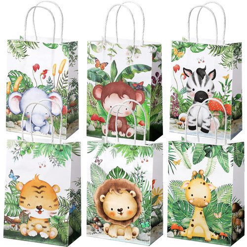 Safari Goodie Bag Safari Jungle Party Favor Bags with Handles for Kids Birthday Safari Themed Par...