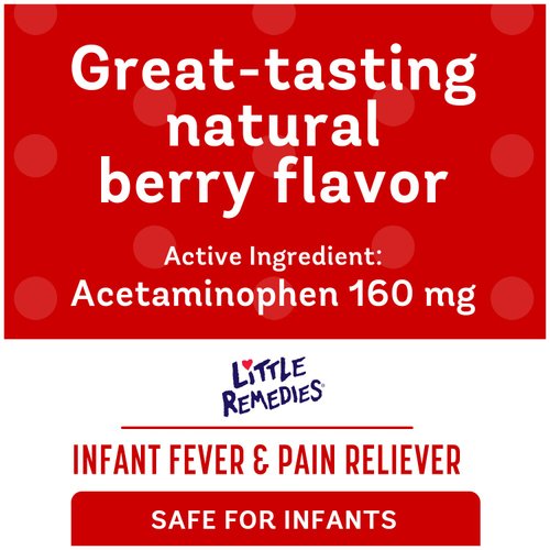 Little Remedies Infant Fever & Pain Reliever, Natural Berry Flavor, 2 Fl Oz (Pack of 2)