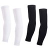 Arm Sleeves For Women Men (2 pair) Cycling Armwarmers Summer UV Sun Protection Black + White XL