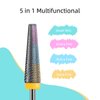 HYTOOS 24mm Super Long 5 in 1 Nail Drill Bits, Cross Tapered Carbide Bit, 3/32" Two-way Rotate for Both Hand, Remove Acrylic Nails/Gel, Electric File Tool Drills Manicure Accessories (XF)