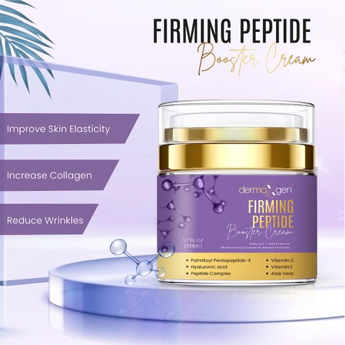 DERMAXGEN Matrixyl Face Cream – Skin Elasticity Repair Cream - Peptides Booster with Vitamins C and E, Hyaluronic Acid, Aloe Vera - Anti Wrinkle Cream – 1.7fl oz (Peptide Booster)