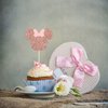 Gyufise 36Pcs Mouse Inspired Cupcake Toppers with Pink Bow Rose Gold Glitter Mini Mouse Cupcake Picks Decorations for Baby Shower Wedding Kids Birthday Party Supplies