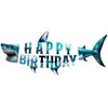 Shark Birthday Party Banner Shark Happy Birthday Banner Shark Theme Party Decorations Ocean Under The Sea Party Hanging Wall Decor for Kids Boys Birthday Party