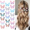 Paderison 20Pcs Moving Glitter Hair Clips Fairy Accessories for Women and Teens, Colorful 90s Clips (Purple)