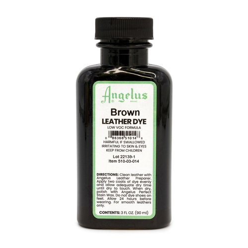 Angelus Leather Dye - Flexible Leather Dye for Shoes, Boots, Bags, Crafts, Furniture, & More 3oz (Brown)