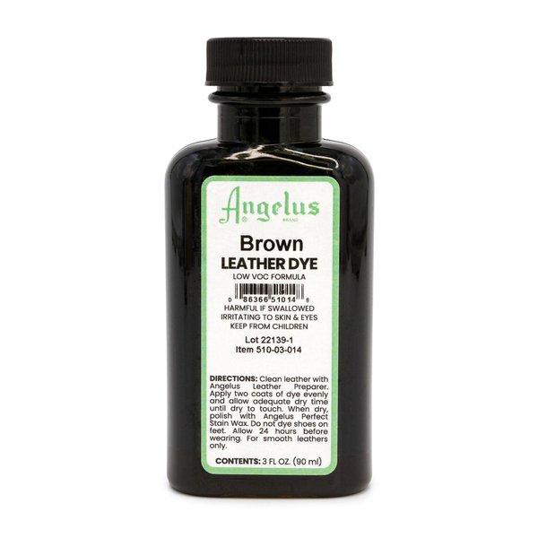 Angelus Leather Dye - Flexible Leather Dye for Shoes, Boots, Bags, Crafts, Furniture, & More 3oz (Brown)