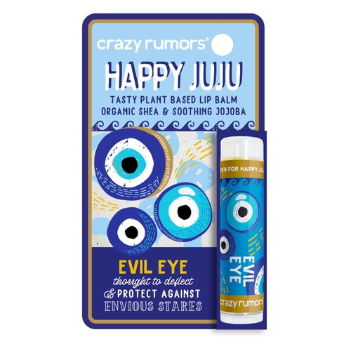Crazy Rumors Happy Juju All Natural, Plant-Based Lip Balm with Organic Shea & Jojoba 1 Pack (Evil Eye)