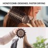 FIXBODY Round Hair Brush with Boar Bristles, Nano Thermal Ceramic, Ionic Tech, Roller Hairbrush for Blow Drying, Curling, Straightening (3 inch, Barrel 1.7 inch)