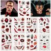 toututu Halloween Horror Makeup Fake Scars Temporary Tattoos - 118 Pcs Realistic Bloody Stitches Wound Tattoo Stickers for Face & Body, Zombie, Chucky, Vampire Cosplay, Pranks & Masquerade Parties