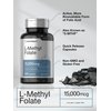 Horbäach L Methylfolate 15000 mcg | 120 Capsules | 15mg Methyl Folate | 5-MTHF | Non-GMO, Gluten Free Supplement