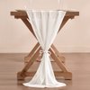 Socomi 14ft Ivory Chiffon Table Runner 29x170 Inches Sheer Wedding Runner Romantic Rustic Table Runner for Easter Thanksgiving Christmas Baby Shower Decorations