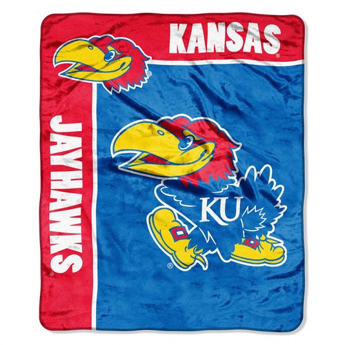 Northwest NCAA Kansas Jayhawks Unisex-Adult Raschel Throw Blanket, 50" x 60", School Spirit