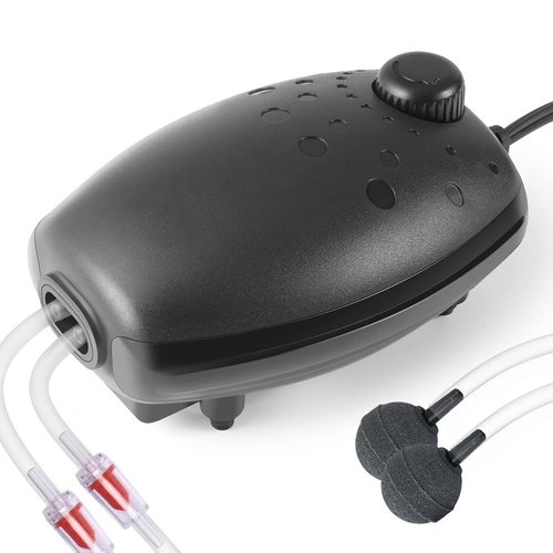 HITOP 3W 80GPH Adjustable Aquarium Air Pump, Upgrade Quiet Oxygen Pump, Powerful Air Aerator for Fish Tank up to 120 Gallon