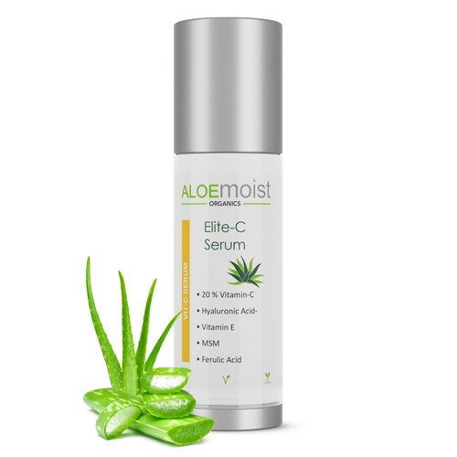 Elite Vitamin C Serum for Face with Hyaluronic Acid, Pure Aloe Vera Gel, Vitamin E Oil: Anti Aging Skin Firming Serum, Pore Minimizer & Dark Spot Corrector for Face (.5 fl oz.)