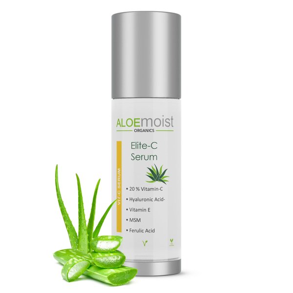 Elite Vitamin C Serum for Face with Hyaluronic Acid, Pure Aloe Vera Gel, Vitamin E Oil: Anti Aging Skin Firming Serum, Pore Minimizer & Dark Spot Corrector for Face (.5 fl oz.)