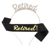 Jaciya Gold Retired Tiara Crown Headband Retirement Gift for Women Black Retirement Sash for Women Retirement Party Decorations Officially Retired Retirement Party Set