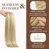 GOO GOO Clip in Hair Extensions Real Human Hair, 20inch 130g 9Pcs, 16/22 Light Blonde Highlighted Golden Blonde, Remy Human Hair Extensions Clip ins for Women, Natural Human Hair