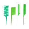 Hair Styling Comb,Highlighting Professional Styling Comb Metal Rat Tail Teasing Comb Dyeing Comb Foiling Comb for Home Hairstylist Barber Styling Weaving (4 Pcs Green)