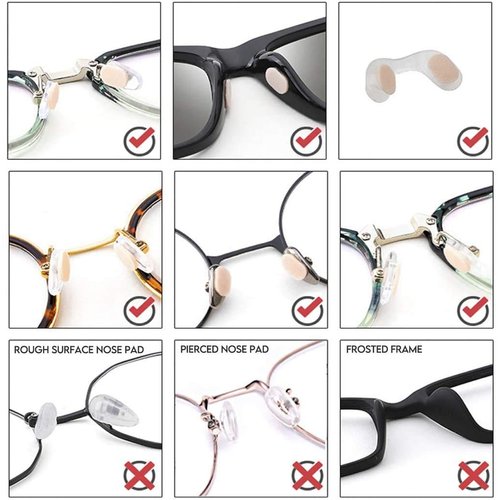 Nose Pads Soft Foam Adhesive Anti-Slip Silicone Eyeglass Nose Pads Stick On for Glasses Eyeglasses Sunglasses 12 Pairs, 1.5mm,Skin Color