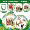 96Pcs Jungle Birthday Party Plates and Napkins Safari Animals Themed Party Decorations Jungle Theme Party Disposable Tableware Set for 24 Guests Wild Animals Gold Safari Zoo Birthday Favors Supplies