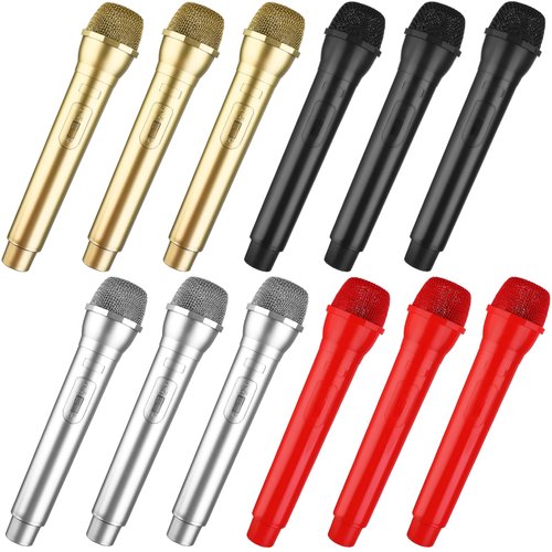 CosCosX 12 Pcs Microphone Prop Play Plastic Toy Microphone Fake Microphone Prop Simulate Speech P...