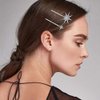 minkissy Snowflake Hair Clips Christmas Hair Accessorie Crystal Moon Star Hair Clips for Women Girls Hair Barrettes Hair Pin Side Clip 6pcs Setf