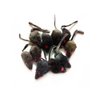 emours 12 Piece Pack Rattle Furry Mice Cat Toy Realistic Fur Mice Toys, Grey
