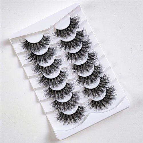 CHUN-YAN Lashes - 18mm Wispy Mink Lashes for a Stunning Eye Look - 8D Faux Mink Fluffy and Volume Lashes - 7 Pairs Pack, Easy to apply and Reusable, Comfortable and Durable - CYB08