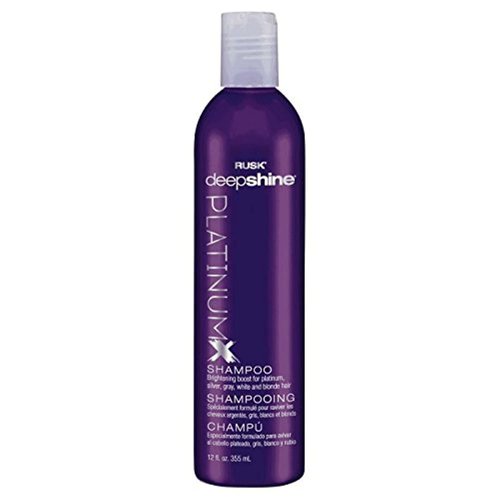 RUSK Deepshine Platinum Shampoo, 12 Oz, Gentle Cleansing Shampoo, Brightening Boost for Platinum, Silver, Gray, White, and Blonde Hair, Removes Yellows, Brightens Hair Color