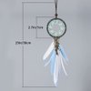 Alynsehom Dream Catcher Car Interior Rearview Mirror Hanging Decor Handmade Grids Nature Feather Small Boho Car Charms Pendant Accessories (Grey feather)