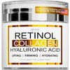 Retinol Cream for Face - Facial Moisturizer with Collagen Cream and Hyaluronic Acid - Anti Aging Face Cream - Day and Night Face Lotion for Women and Men - Hydrating Wrinkle Cream for Face